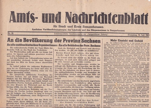 Sangerhausen 1945 amts - sangerhausen, und