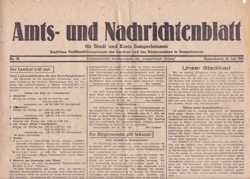 Sangerhausen 1945 amts und - sangerhausen,