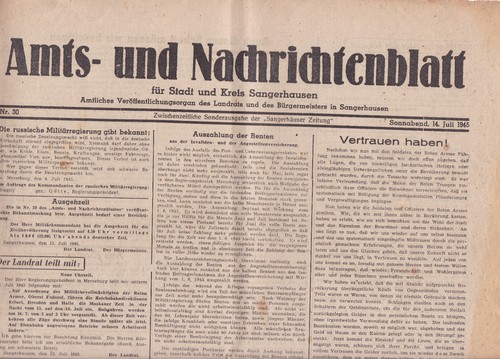 Sangerhausen 1945 amts - sangerhausen, und