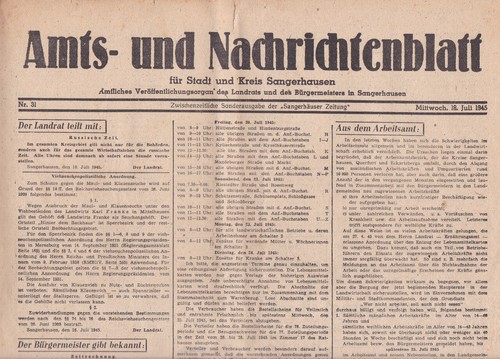 Sangerhausen 1945 amts und - sangerhausen,